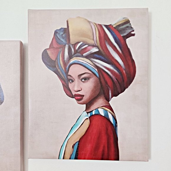 🆕 Home Decor African Woman Canvas Wall Art, African Beauty Canvas Print 8x9.75" - Picture 3 of 7